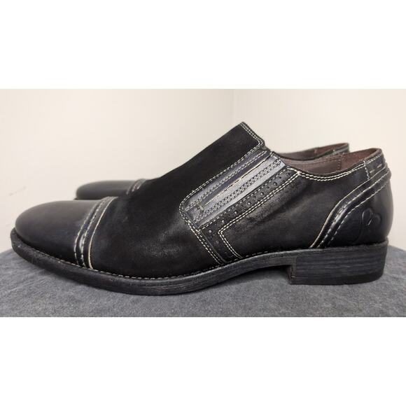 Bacco Bucci Mens Black Leather Comfort Slip On Loafers Size 11.5 Italy main image 8